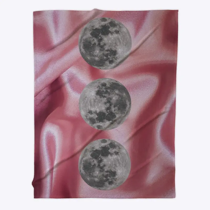 Three Moons on Pink Satin Collage