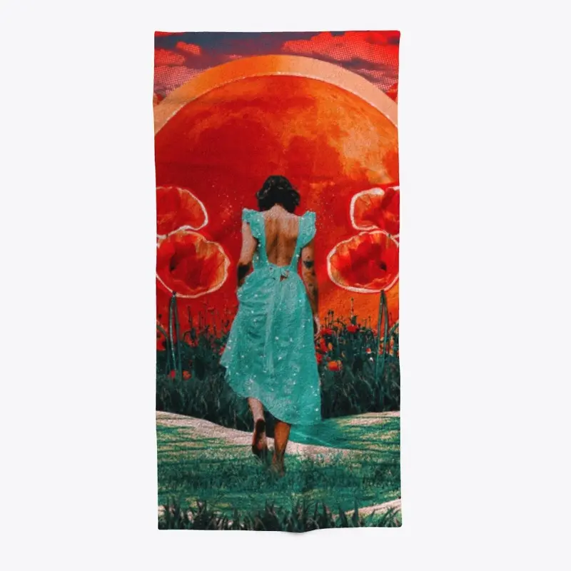 Surreal Moon Sun Poppies Collage