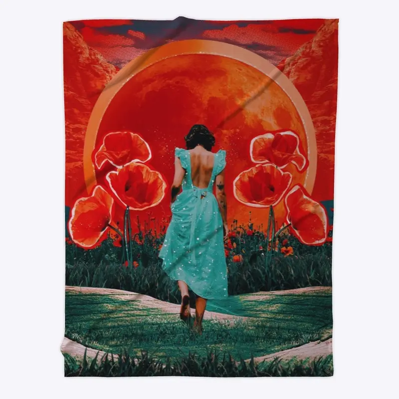 Surreal Moon Sun Poppies Collage