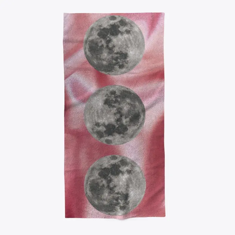 Three Moons on Pink Satin Collage